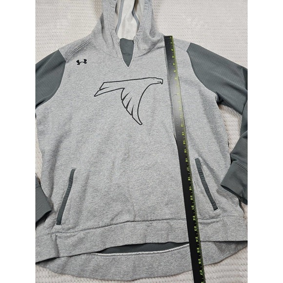 Atlanta Falcons Sweatshirt Womens Large Under Armour Gray Hooded Pockets - Picture 4 of 8
